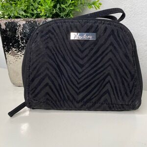Vera Bradley Black Zebra Chevron Travel Jewelry Organizer Bag Pouch‎